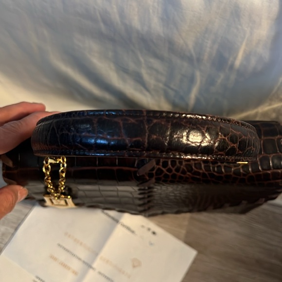 Vintage YSL top handle flap bag stitched crocodile leather - Picture 6 of 9